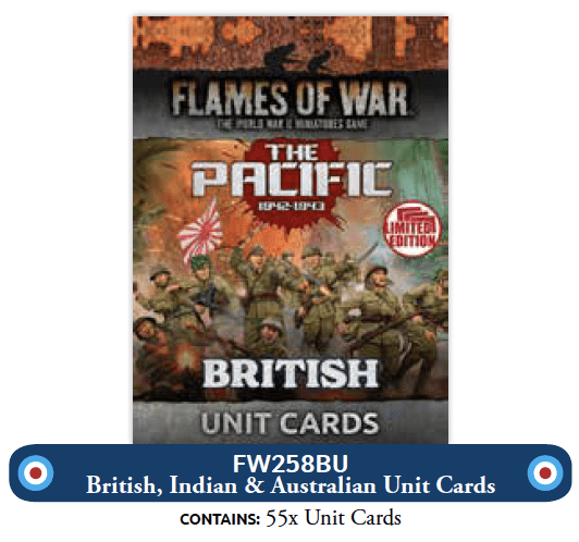 [FW258BU] Pacific:British, Australian & Indian Mid War Unit Card Pack